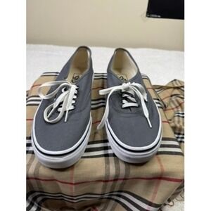 Vans Authentic Gray Canvas Low Top Sneakers Shoes Men 9.5 Women 11